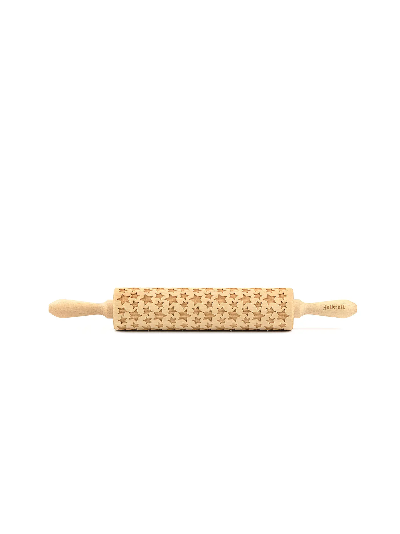 FOLKROLL | Teigrolle groß 43cm Weihnachten | braun